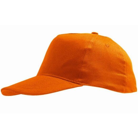 SOLS Unisex Sunny 5 Panel Baseball Cap / Orange - Picture 2 of 5
